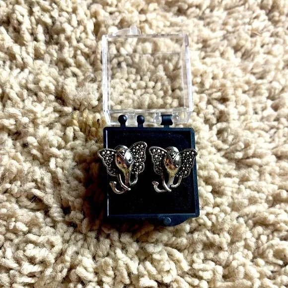 ELEPHANT face earrings -iron alloy - Picture 2 of 3